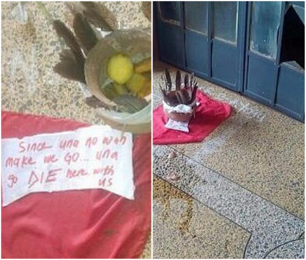 See How Angry UNN Students Placed ‘Charms’ In Front Of Lecturers Office