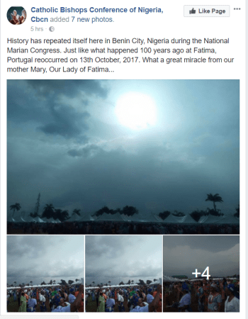 Edo State Stands Still As Virgin Mary Appears During A Catholic Conference