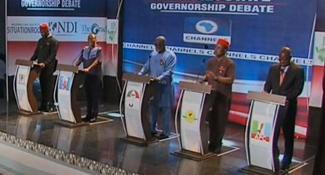 #Anambradebate: Governorship Candidates, Tackle Each Other In A Very Heated Debate