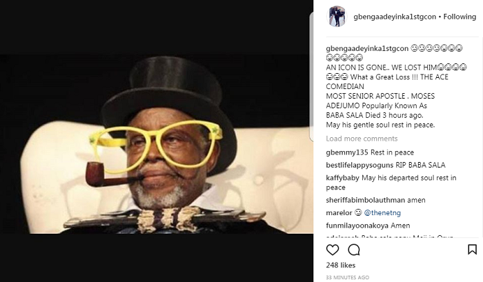 BREAKING!!!Veteran Nigerian Comedian, Baba Sala Is Dead