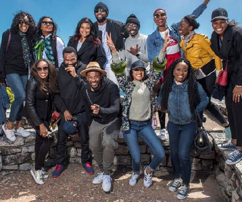 Banky W And Adesua Etomi’s Crew Visit Table Mountain Capetown [Photos]