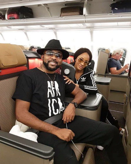 Banky W And Wife, Jets To Cape Town For Their White Wedding [Photo]