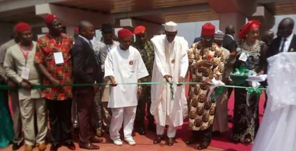 President Buhari Commissions A Flyover In Abakaliki, Ebonyi State [Photos]