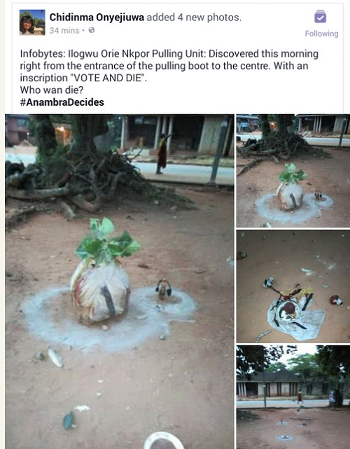 #AnambraDecides2017: "Vote And Die" As Charms/Juju Spotted At  A Pooling Unit [Photos]