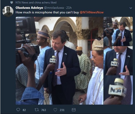 NTA Keeps Breaking Records After They Were Spotted Using A Sellotaped Microphone To Interview Oyibo [Photos]