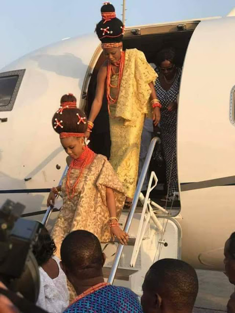 Photos Of Oba Of Benin As He Arrives Abuja With His Wives [Photos]