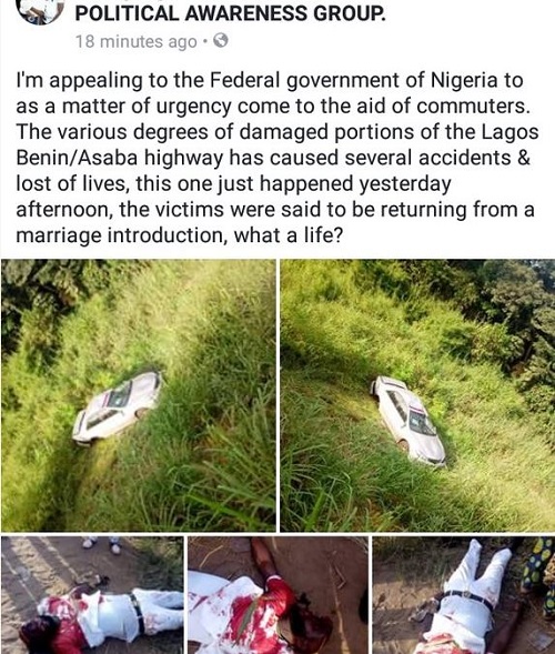 Heart Breaking: Man Dies In Accident While Returning From Marriage Introduction [Graphic Photos]