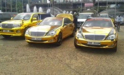Photos Of Billionaire Kenyan Governor Painting The Town Gold, Drives Golden Cars, Drinks Golden Wine