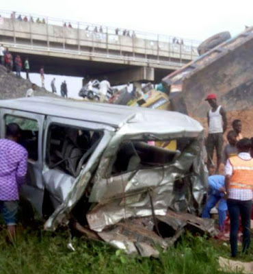 Blood Flows Like A River As Tipper Crashed On 3 Buses Loading Under A Bridge In Anambra, People Confirmed Dead [Photos]