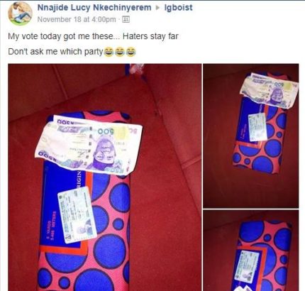 For Voting in Anambra, Lady Displays Wrapper and N1000 Note She Got [Photos]