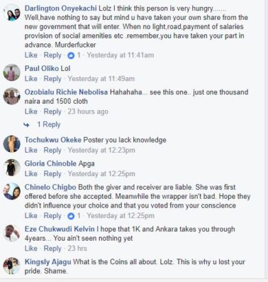 For Voting in Anambra, Lady Displays Wrapper and N1000 Note She Got [Photos]