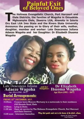 Tears As Accident Claims The Lives Of Daughter And Mother On Their Way To Prepare For Her Wedding