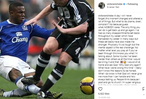 Footballer Victor Anichebe is today remembering the day his career was altered due to an 