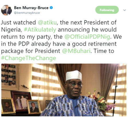 ‘Atiku Is Nigeria’s Next President, We Are Sending Buhari’s Back to Daura’ - Ben Bruce 