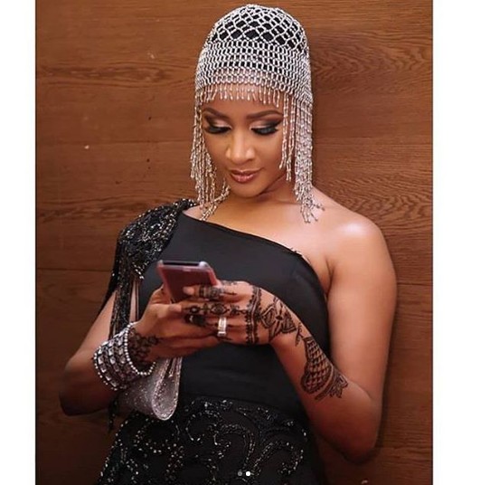 Closer Look at Banky W And Adesua Etomi’s ‘Arabian’ Inspired Look At ‘The Wedding Party 2’ Premiere 