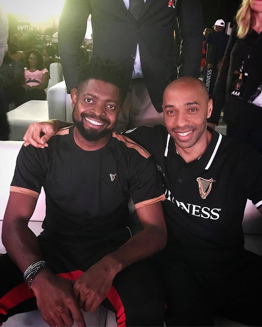 ‘See as We Be Like Brothers and Sisters’, Basketmouth Says as He Meets Thierry Henry In Lagos