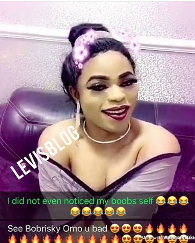 Bobrisky Shocks Us Once More, Says He’s Developing Breasts, Shows Off His Cleavage