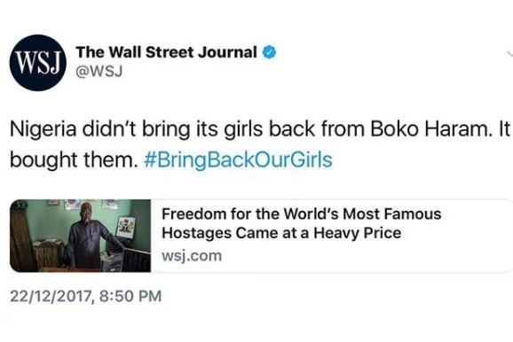 How Nigeria Reportedly Paid Secret Ransom Of €3 Million To Free Some Of The Kidnapped Schoolgirls’ – American Newspaper Claims