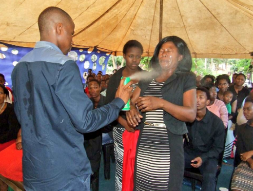 Gullible Congregants Experiencing Health Issues After Being Sprayed with Insecticide By South African Prophet