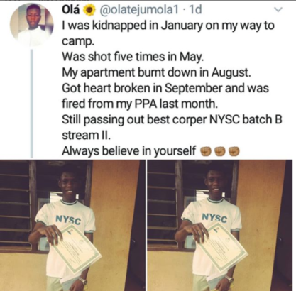Corper Shares His Unbelievable And Inspiring Testimony