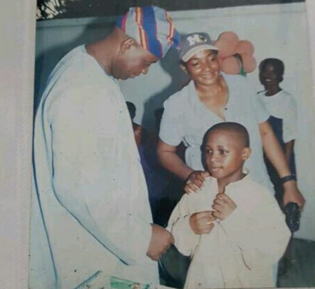 Davido Shares Childhood Photo With His Mum And Dad