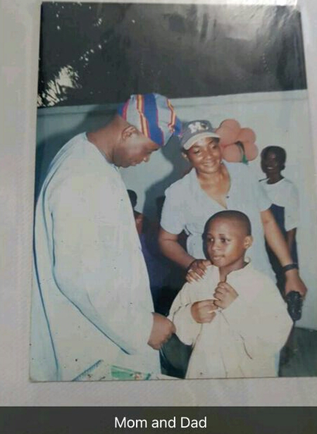 Davido Shares Childhood Photo With His Mum And Dad