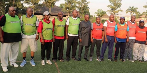 Tambuwal, Dino Melaye, Saraki Spotted Playing Football To Celebrate Yakubu Dogara’s 50th Birthday