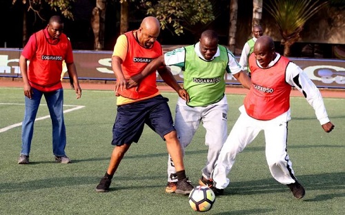 Tambuwal, Dino Melaye, Saraki Spotted Playing Football To Celebrate Yakubu Dogara’s 50th Birthday