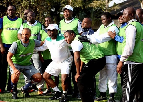 Tambuwal, Dino Melaye, Saraki Spotted Playing Football To Celebrate Yakubu Dogara’s 50th Birthday