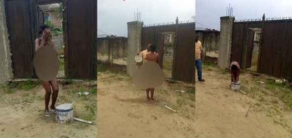 Bittered Dumped Lady Caught While Trying to Kill Ex-Lover’s Children, Disgraced in Lagos [Photos]