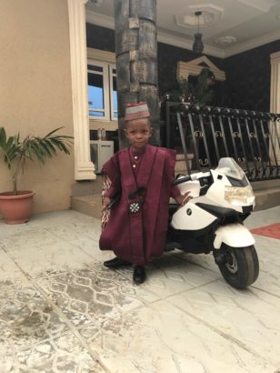 Little Boy Slays In Ebuka’s Famous Agbada On His Birthday
