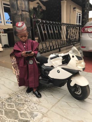 Little Boy Slays In Ebuka’s Famous Agbada On His Birthday