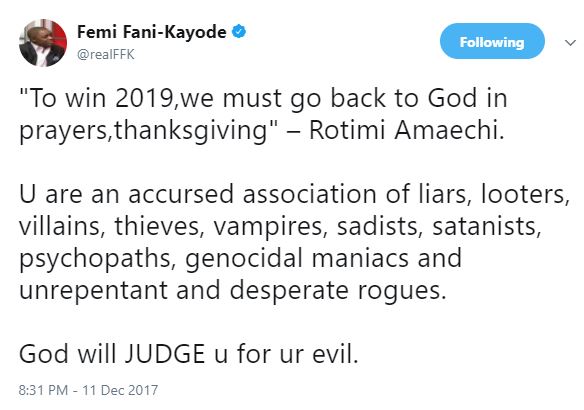 Fani Kayode Calls Out Amaechi Again, What He Said This Time, Is Unbelievable 