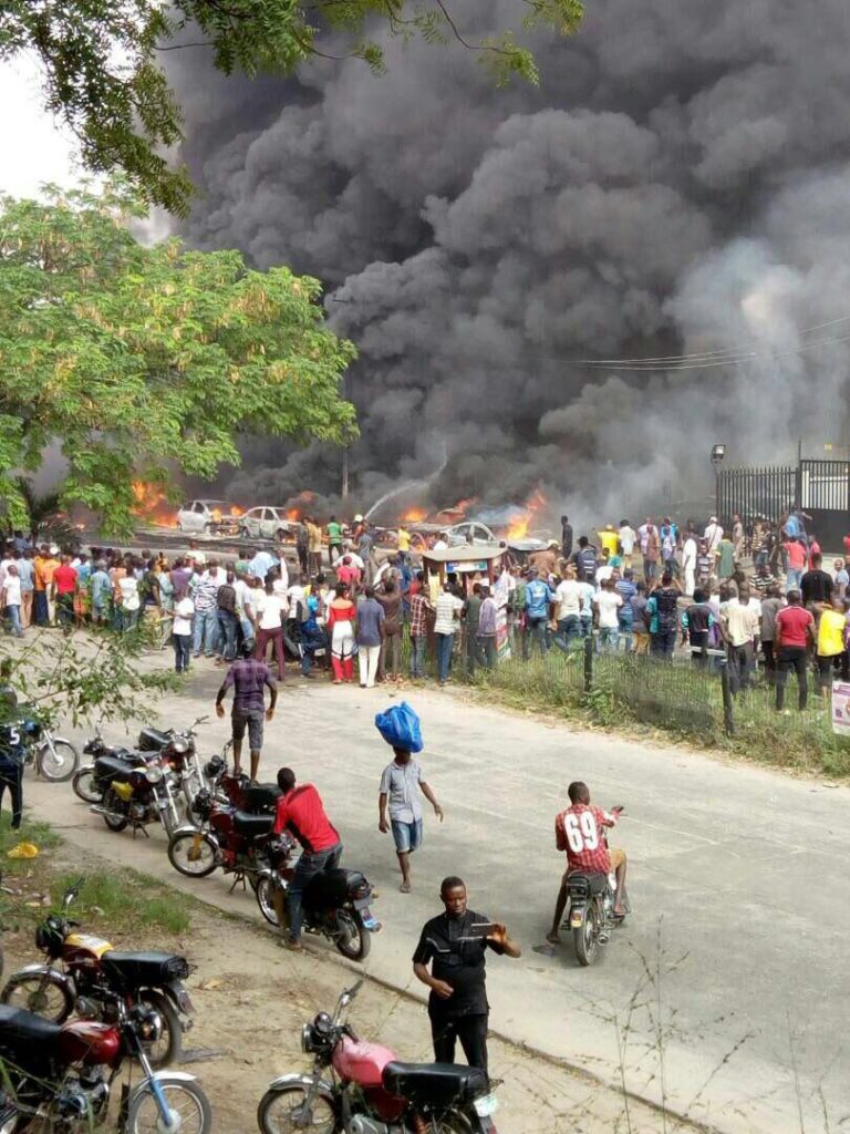 Tears!!!20 Vehicles Burnt To Ashes As Fuel Tanker Explodes In FESTAC Town Lagos [Photos]