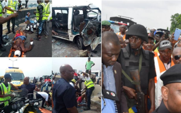 Lagos Police Commissioner Edgal Imohimi Visits Accident Scene In Lagos [Photos]
