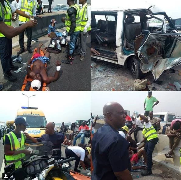 Lagos Police Commissioner Edgal Imohimi Visits Accident Scene In Lagos [Photos]