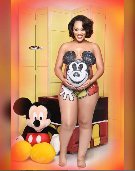 Checkout This Viral Clothless Mickey-Mouse Inspired Maternity Shoot [Photos]