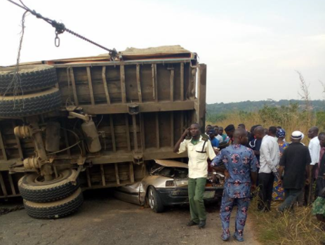 Tears Of Joy As 4 People Miraculously Crawls Out Alive From Car After Truck Fell On It In Top Western State [Photos]