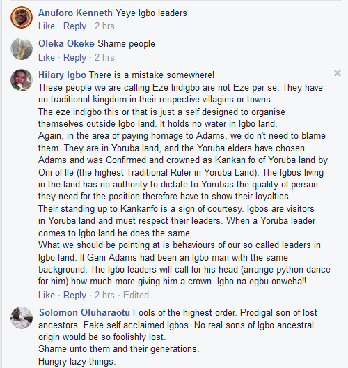 Outrage As Igbo Leaders Pay Homage To OPC Leader, Gani Adams In Lagos [Photos]