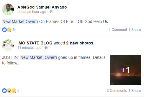 New Market Owerri Mysteriously Set Ablaze, After Confrontation Between Gov. Rochas And Market People [Photos]