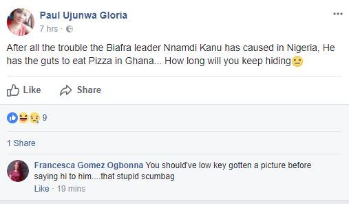 Nnamdi Kanu Reportedly Spotted In Ghana, Buying Pizza