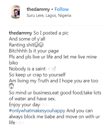 Young Nigerian Man Shares Semi-Nude Photos, Comes for Those Against His Lifestyle [Photos]