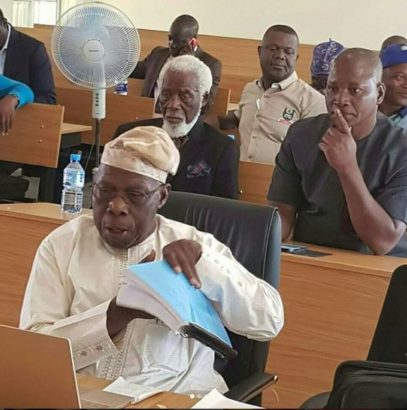 Olusegun Obasanjo Spotted Defending His Phd Thesis At The National Open University [Photos]
