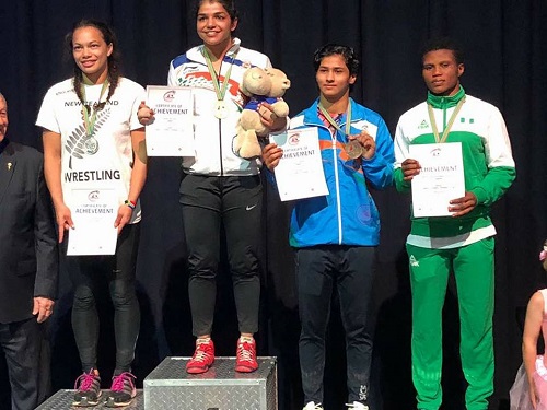 Nigerian Female Olympic Wrestlers Wins Big at The Commonwealth Championships [Photos]