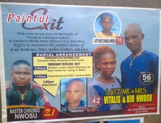 Endless Tears: Man And His Family Poisoned By His Brother, Set To Be Buried