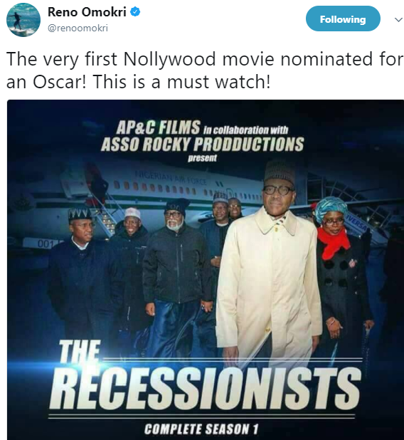 Hilarious photo of What Reno Omokri did with photo of President Buhari arriving Paris for One Planet Summit