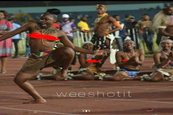 That moment Gov. Rochas’ mouth drops as South African ladies dance with bared b00bs at Calabar carnival [photos/Video]