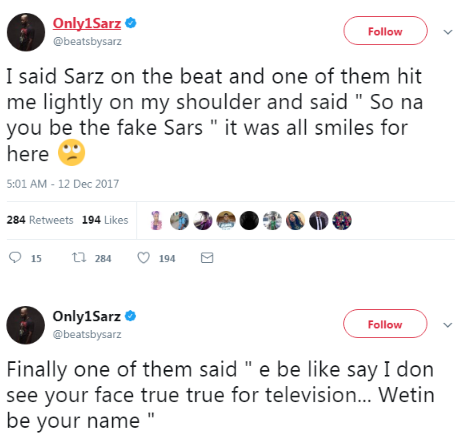 Nigerian Music Producer, Sarz Shares His Encounter With SARS Today