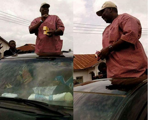 Speaker Of Osun House Of Assembly Was Spotted Throwing Lipton Tea And Gala To Members Of His Constituency 