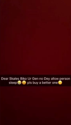 Angry Neighbors Call Out Skales For Operating A Bad Generator That Disturbs Their Sleep